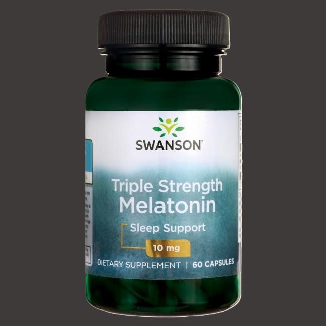 Melatonin fra Swanson på 10 mg.