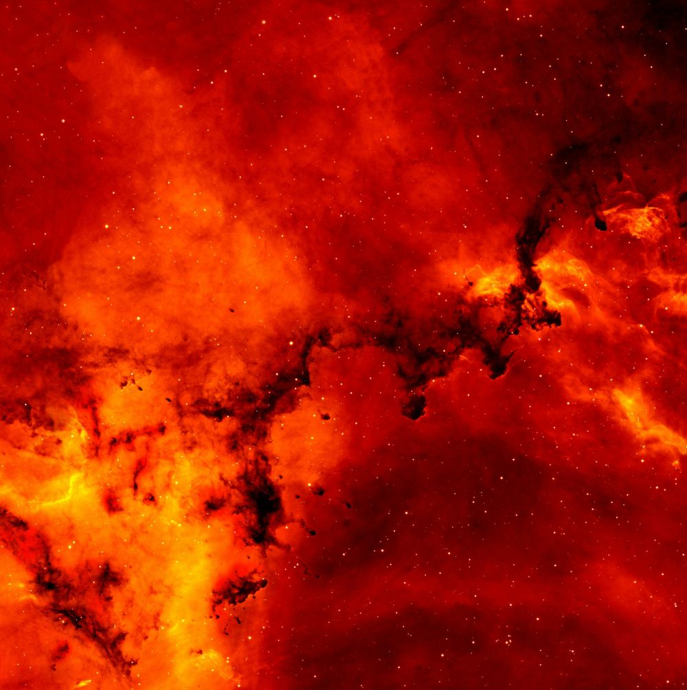 Temperaturproblemer som sved, hedeture eller kulde symboliseret ved billede af glødende element med mørk zigzag streg igennem.