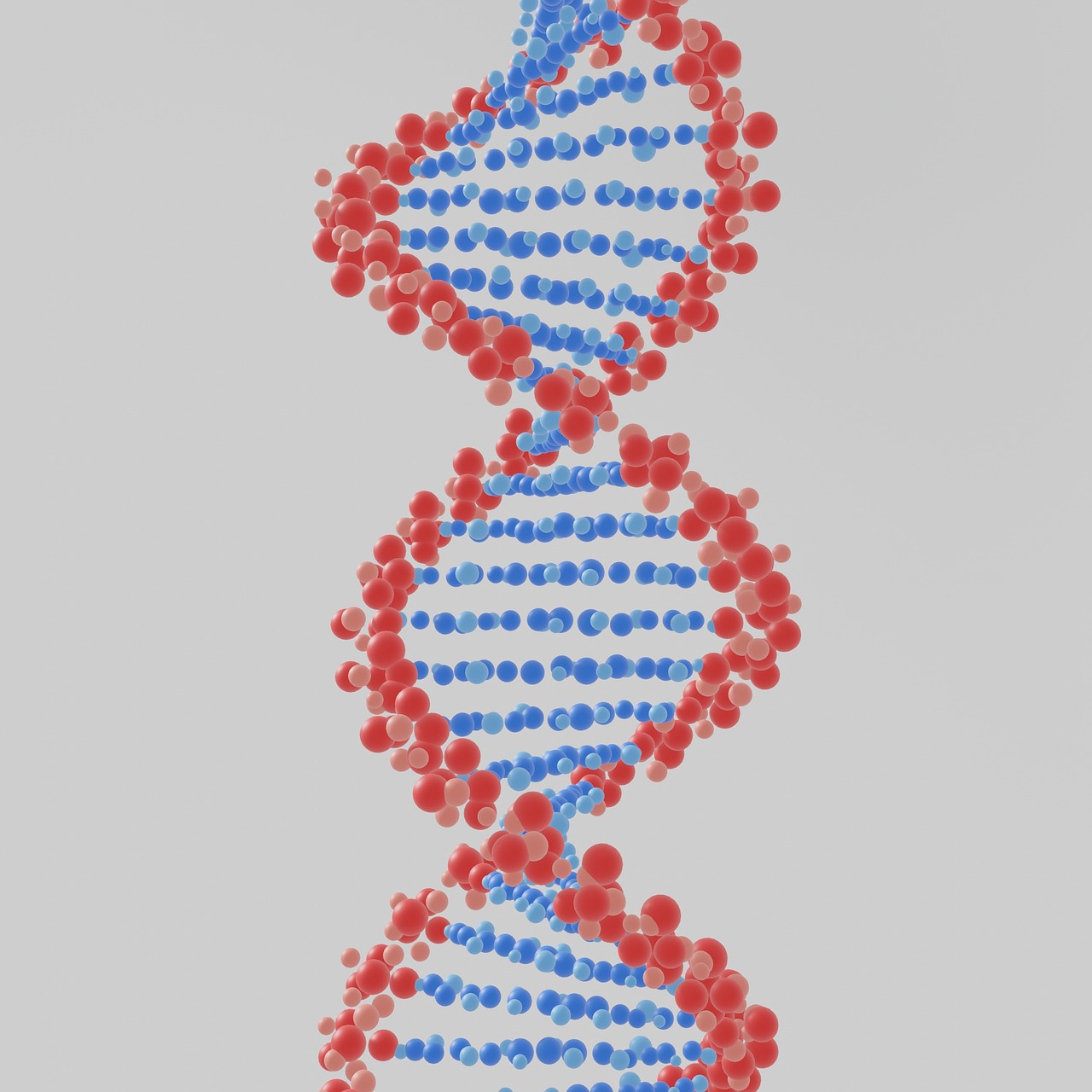 Børn og unge med kræft symboliseret ved en dna-streng i blå med røde kanter.