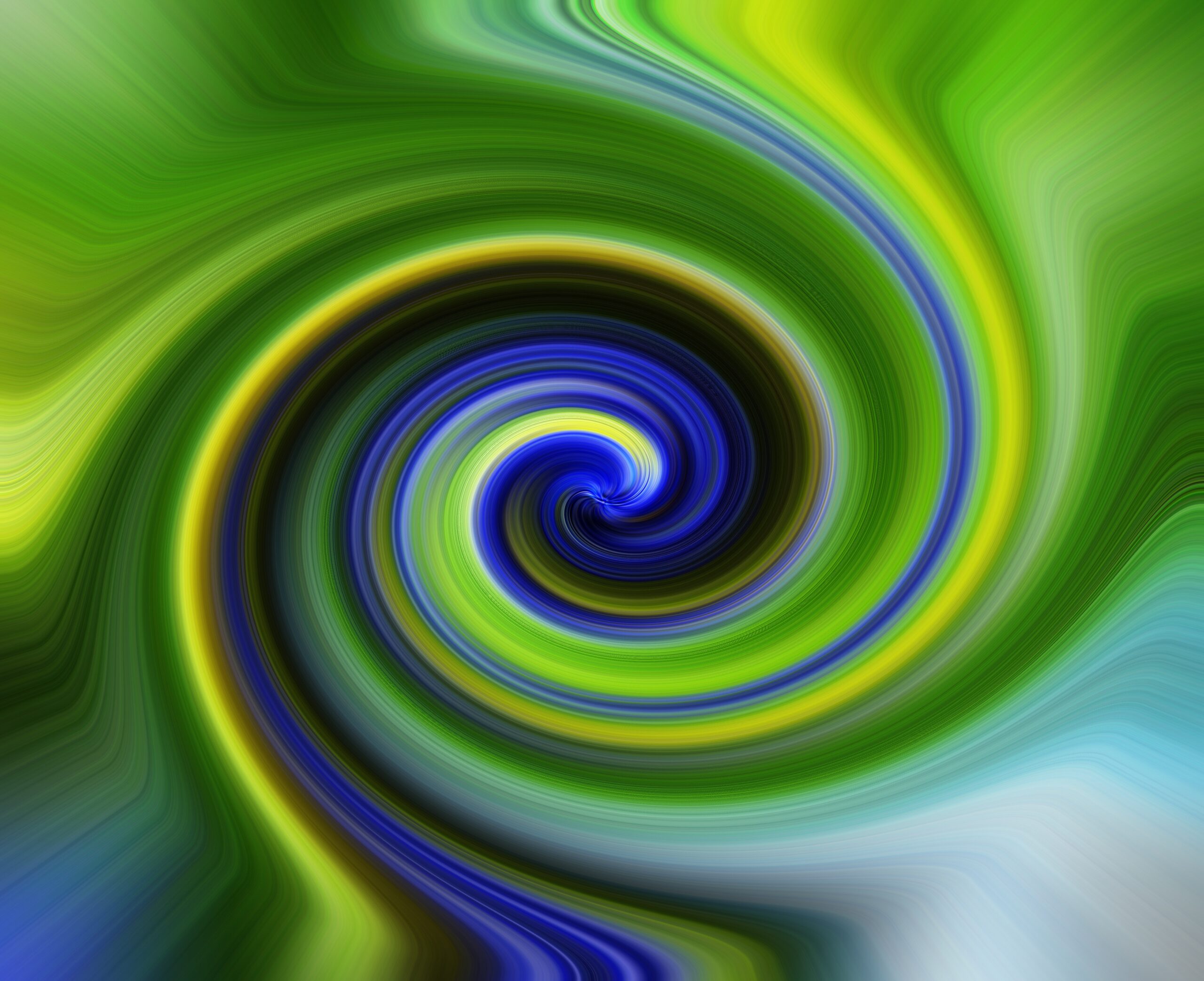 Hypnose symboliseret ved
en grøn og blå spiralhvirvel.