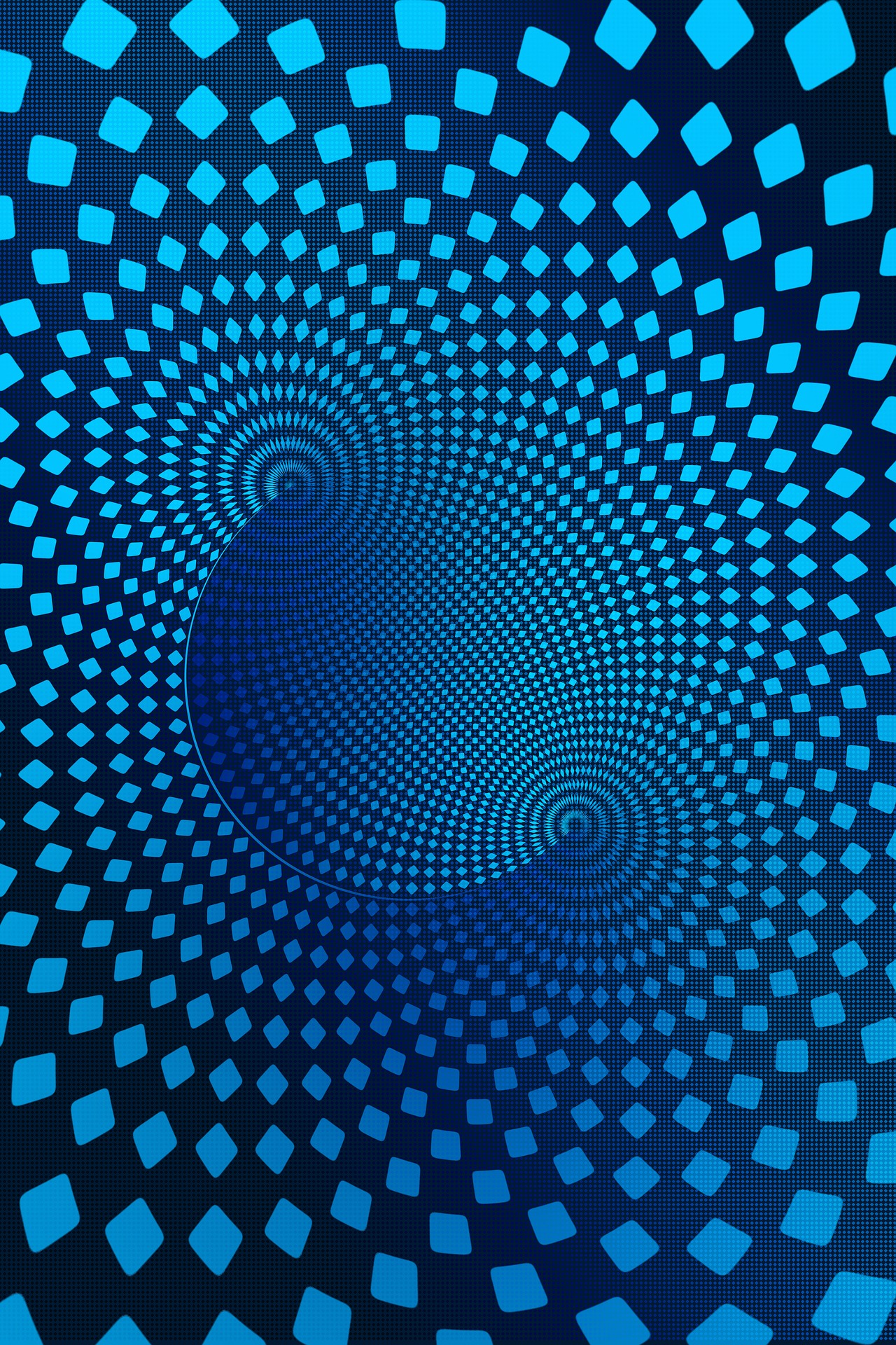 Hypnose symboliseret ved blå cirkel med turkis mønster omkring.