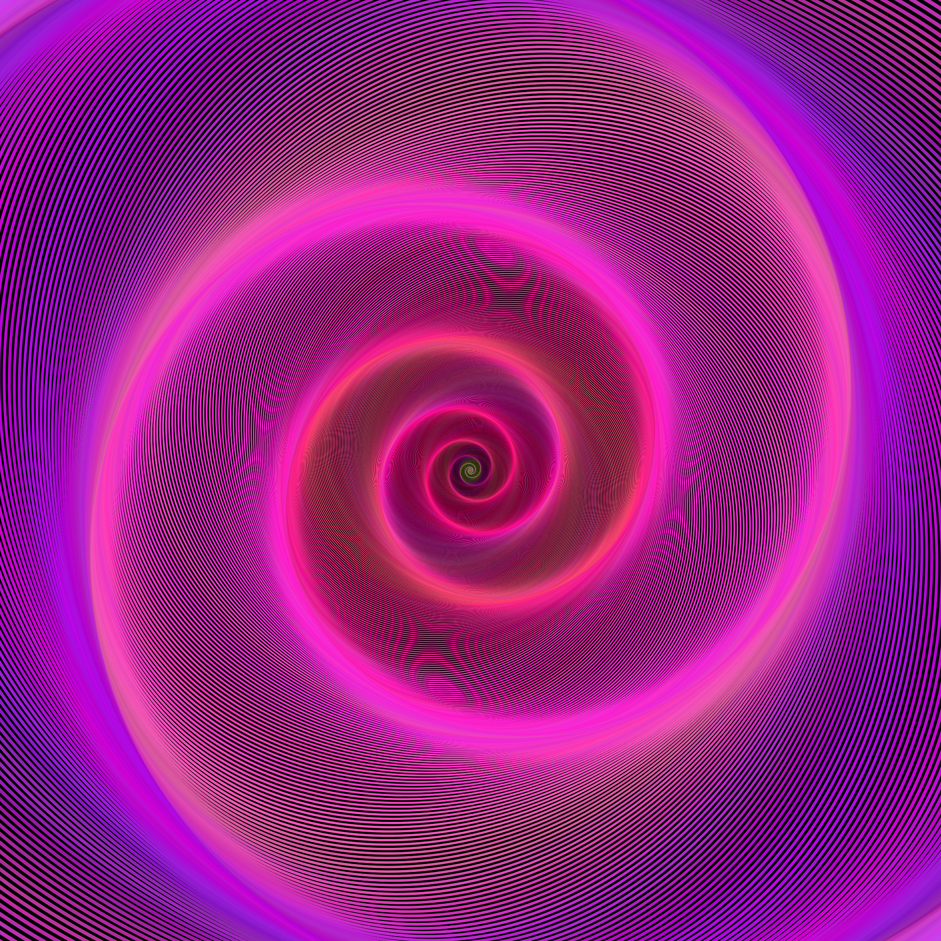 Hypnose symboliseret ved en rosa og lilla spiral.