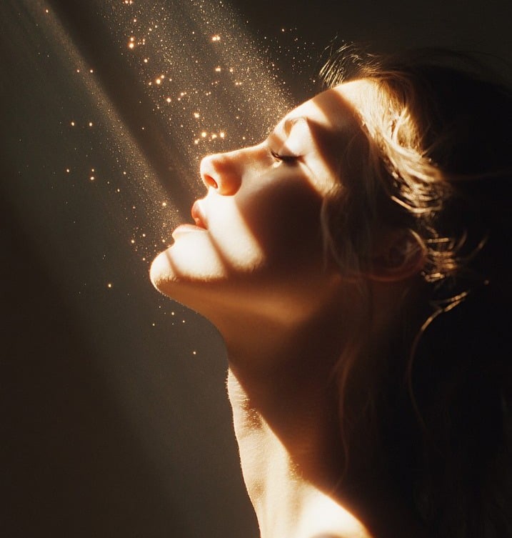 Kræftramte har ordet symboliseret ved kvinde der vender ansigtet op mod solstråler.