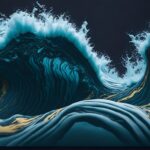 Lydhealing symboliseret ved bølger der ligner vandskvulp.