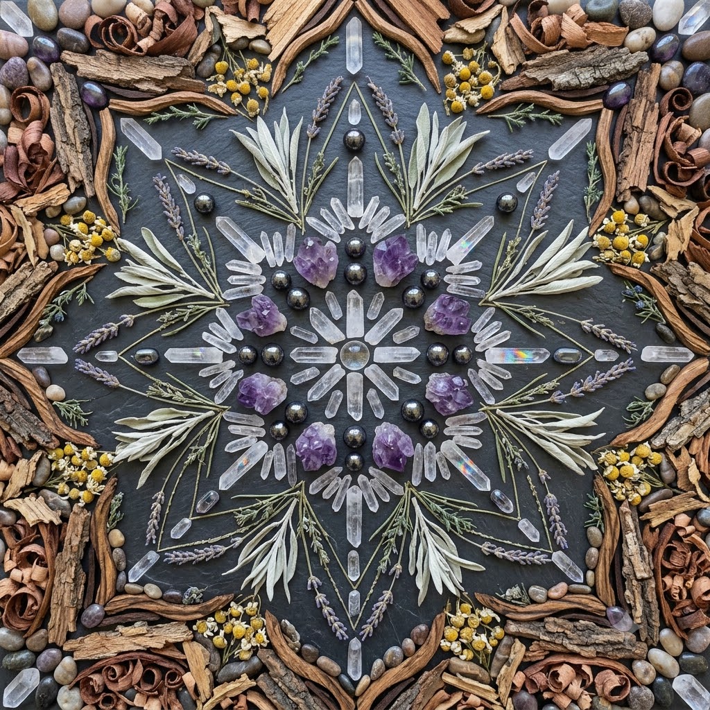 Reiki healing symboliseret ved en stjerneformet symbolsk religiøs figur.