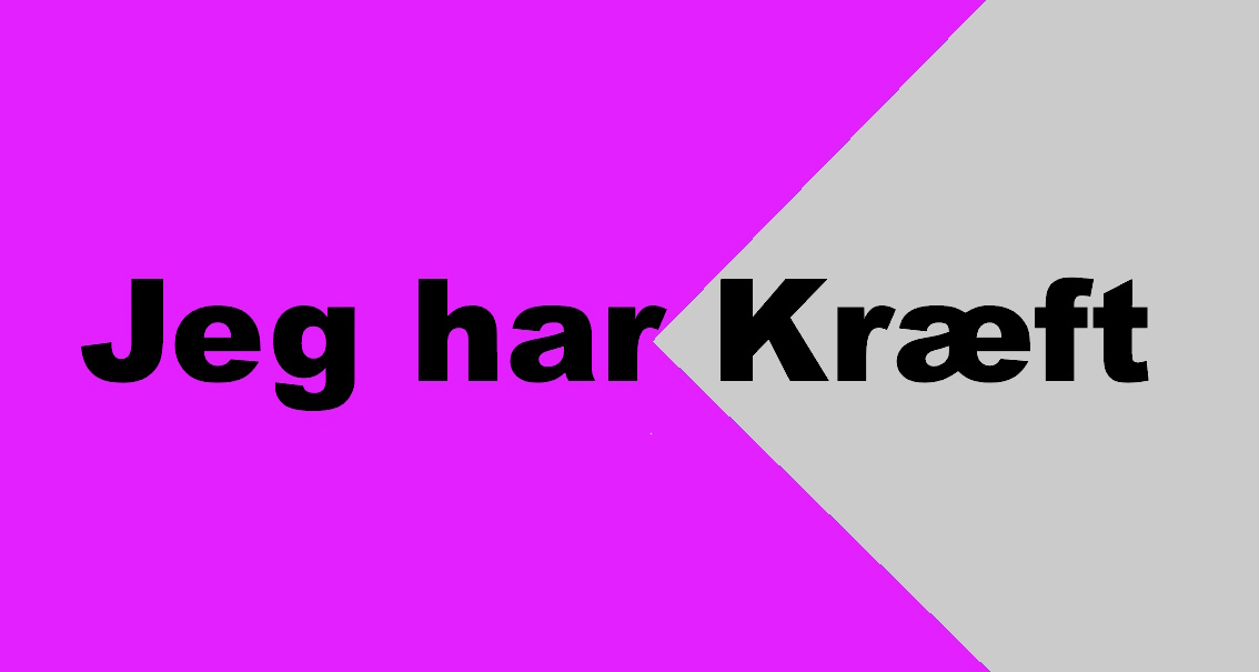 Loge til Jeg har Kræft symboliseret ved firkantet rosa Packman der æder det sidste ord - kræft.
