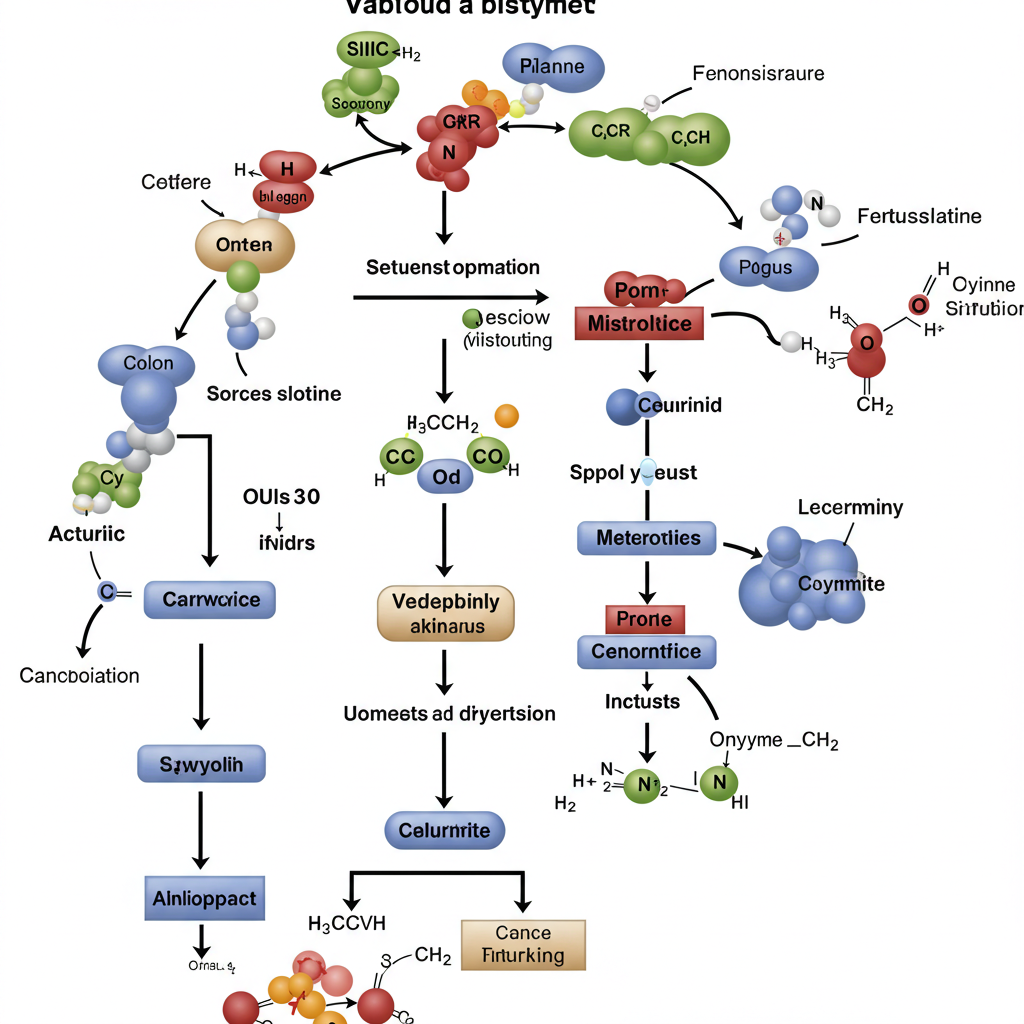 Metaboliske principper. Her er et billede, der viser en metabolisk vej i kræftceller, hvor en specifik del er blokeret