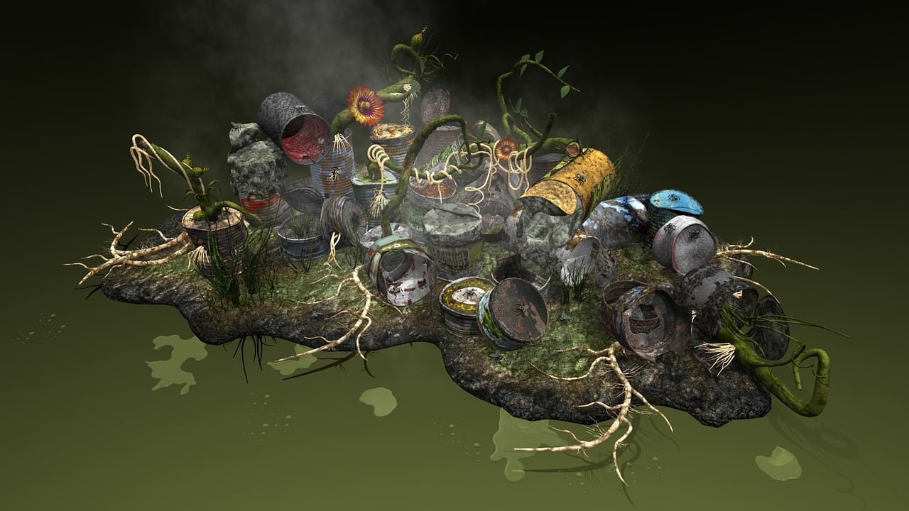 Ansvar og kontroltab symboliseret ved billede af affald med olivengrøn baggrund.