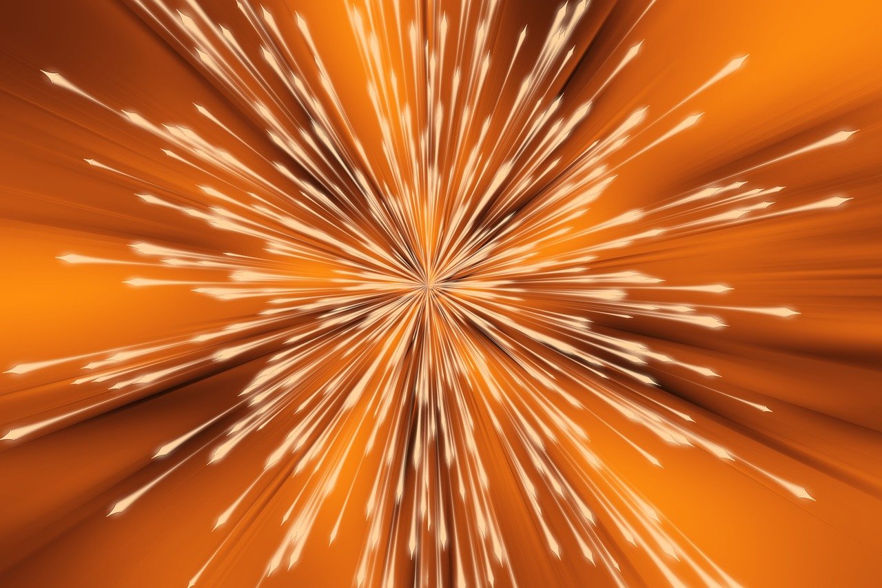Den sidste tid symboliseret ved nærbillede af orange blomst, der står som stjerner med en masse streger fra midten.