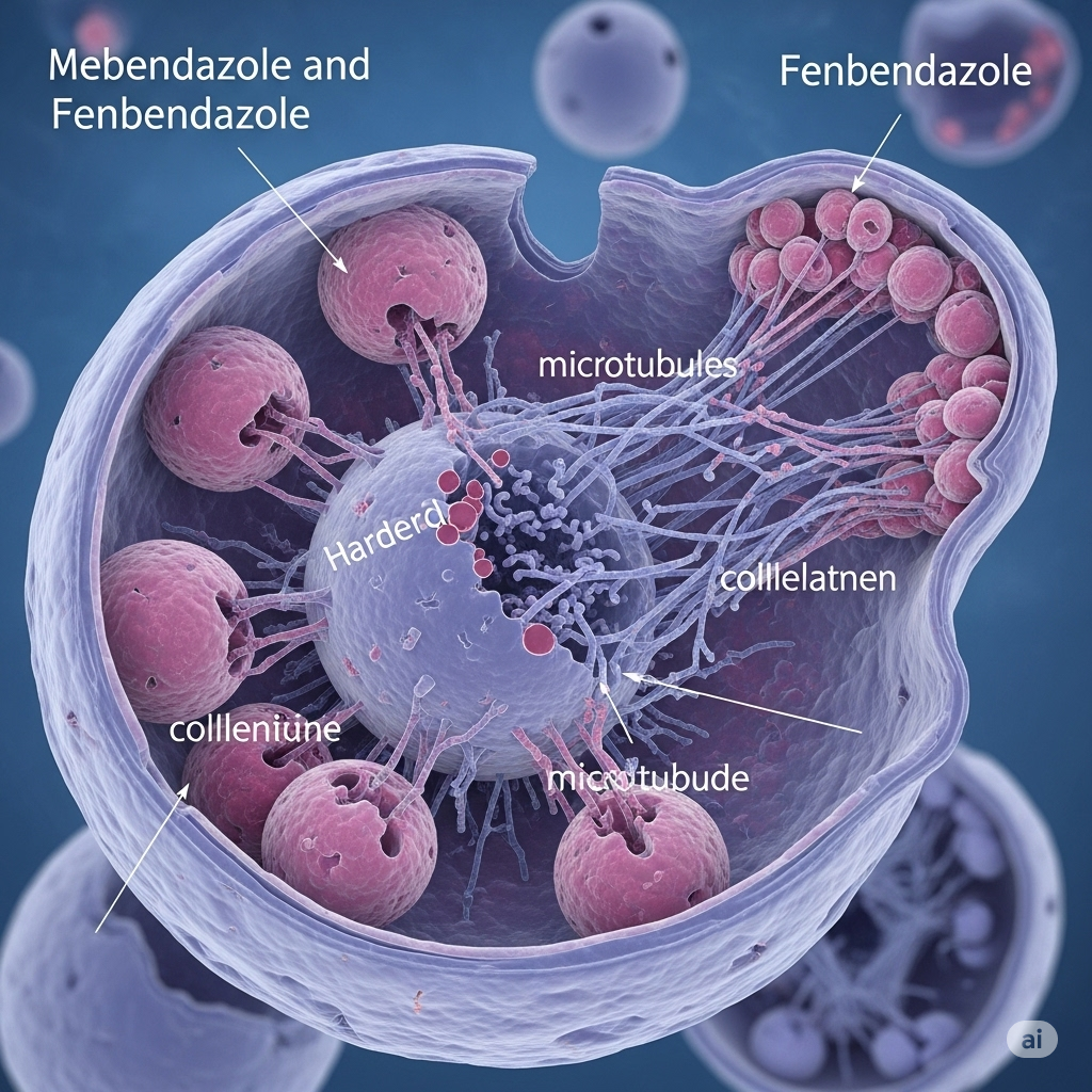 Parasitære midler sammenlignet symboliseret ved Kompliceret celle i blå med lyserøde enheder indeni. Blå baggrund.