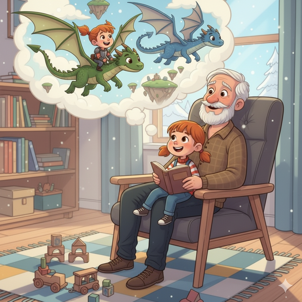 Bedstefars dumme dims – Historie for børn 3-6 år med kræftramt bedsteforælder. Børnebog om kræft. Højtlæsning bog kræft børn. Bøger om børnekræft. Forklar kræft til børn bog.