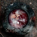 Analkræft symboliseret ved et abstrakt billede af et rundt koøjelignende midterparti med en rødmeleret ujævn substans i midten. En mørkere krans omkring dette.