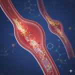 IP6 - Inositol Hexaphosphate Fytinsyre symboliseret ved to rød-brune langstrakte konturer på blå baggrund.