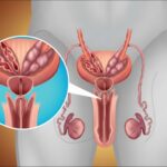 Peniskræft symboliseret ved skitse af mandlige kønsorganer. Et udsnit forstørret.