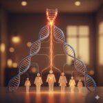 Multipel Endokrin Neoplasi symboliseret ved et rum med nogle modelmennesker. Over sidde er en vinkling af to modelstrenge. I baggrunden lysindfald fra et vindue.