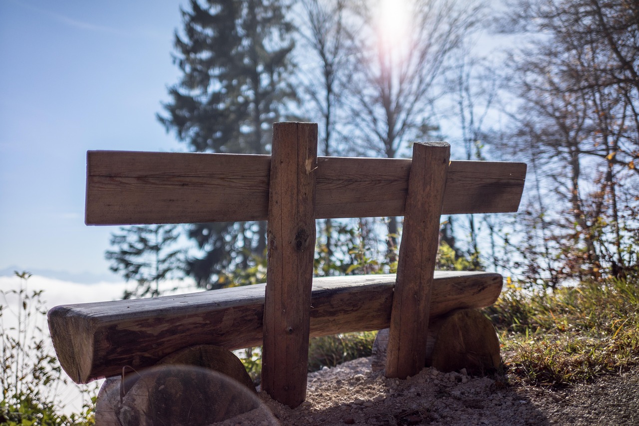 Pete Sulacks protokol symboliseret ved en tom træbænk hvorfra der er en smuk udsigt over havet.