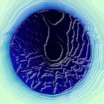 Spiserørskræft bloker pathways - symboliseret ved en blå cirkel med dybdevirkning, med lysere blåt omkring denne.