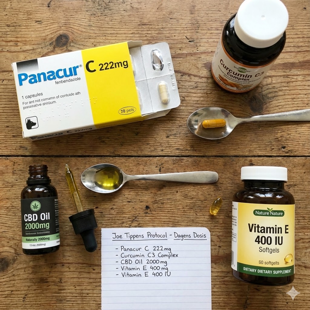 Joe Tippens Protokol symboliseret ved panacuræske, bøtter, teskeer og en notesblok.