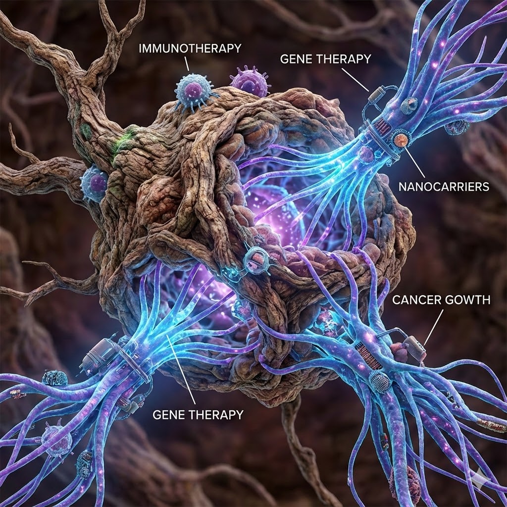 Joe Tippens Protokol symboliseret ved en knudret celle i brud, hvor der kommer lysende blå-lilla fangarme ind og ødelægger den.