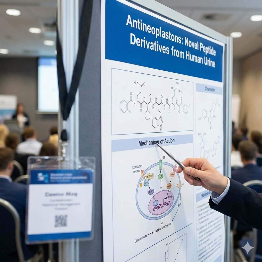 Stanislaw Burzynski Protokol symboliseret ved en planche og en mand der peger på en tegning på denne.