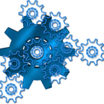 Bomber, brandslukkere og timing symboliseret ved nogle blå tandhjul