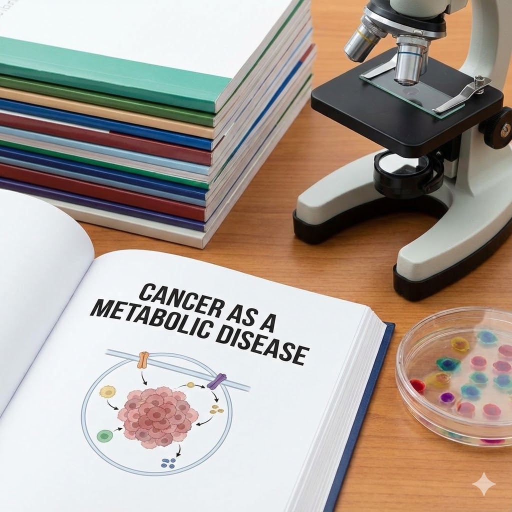 Thomas Seyfried protokol symboliseret ved Mikroskop og bøger.