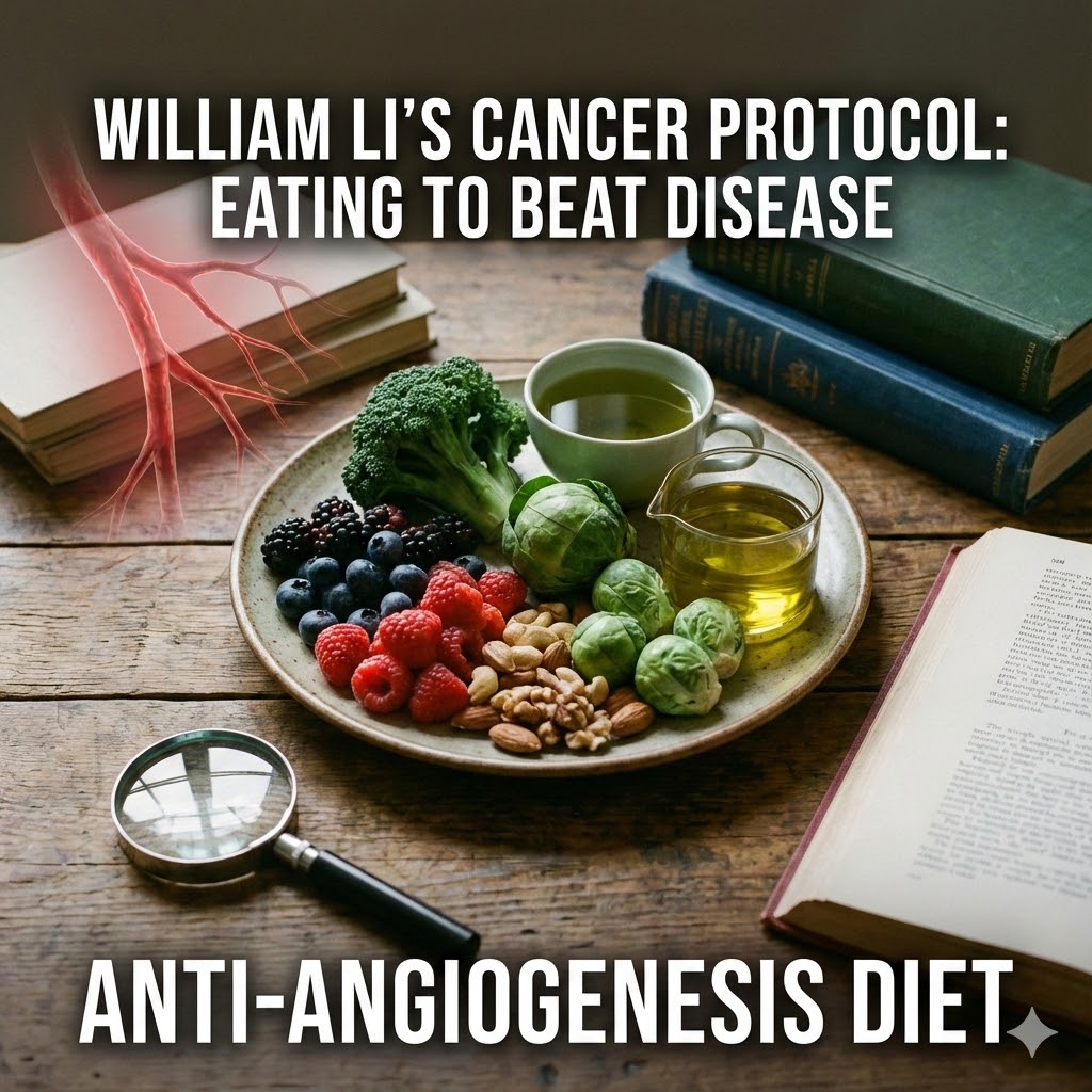 William Li. Eat to Beat Disease. Anti-angiogenese. Kost mod kræft. Mad som medicin. Angiogenese hæmmere. Dr William Li kræft. Spis dig rask. Soja og kræft. Lycopen. Genistein. 5 forsvarsmekanismer. Protokoller
