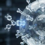 Honikiol symboliseret ved klar model af en celle med hvide pigge på denne.