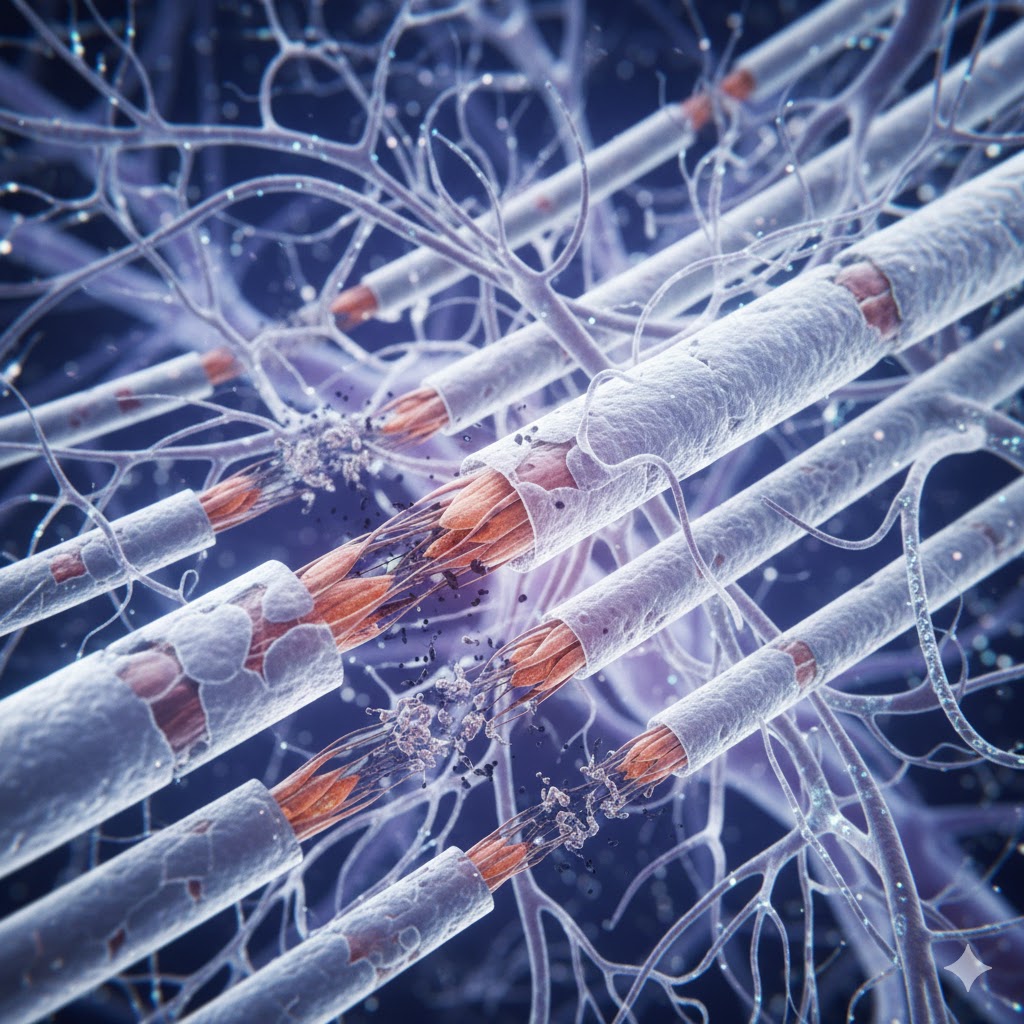 Målrettet samspil symboliseret ved en masse nervetråde der er revet over.