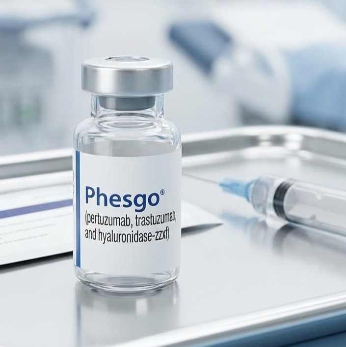 Phesgo ved kræft. HER2-positiv brystkræft, Pertuzumab, Trastuzumab, Subkutan kræftbehandling, Phesgo bivirkninger, Phesgo vs Herceptin, Perjeta og Herceptin, Indsprøjtning mod brystkræft, Bivirkninger ved Phesgo, Hjertesvigt ved brystkræftmedicin, Phesgo dosering,
