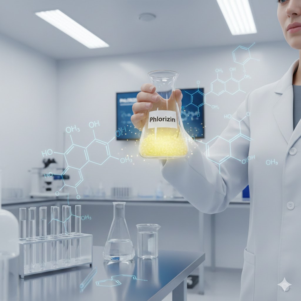 Phlorizin symboliseret ved billede fra et laboratorie.