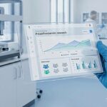 Proanthocyanidiner symboliseret ved et billede af en graf på et papirark med laboratorie som baggrund.