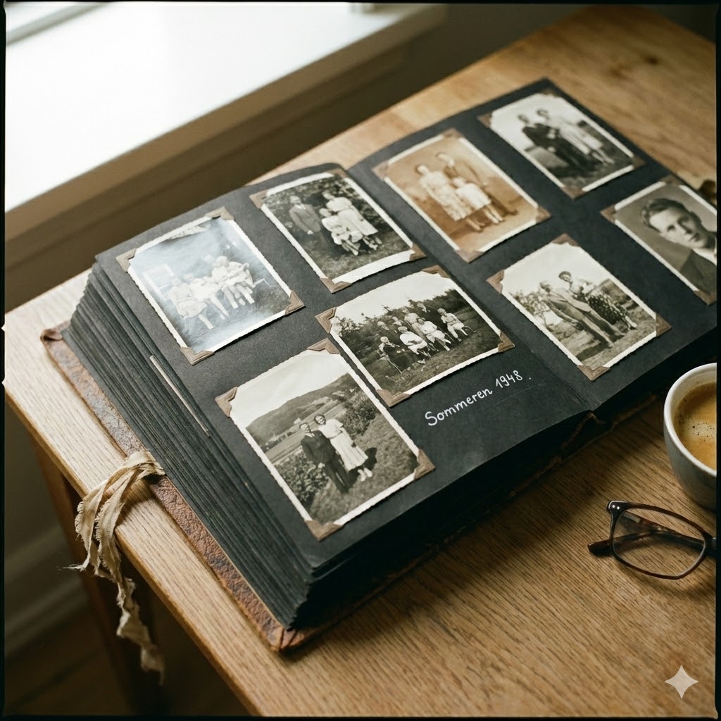 Sikre tiltag symboliseret ved et s/h fotoalbum