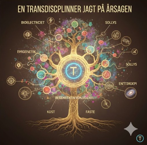 TINAP symboliseret ved et livstræ med et T i midten. Brun baggrund.