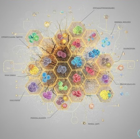 TINAP symboliseret ved en gruppe celler i pastelfarver. lys baggrund.