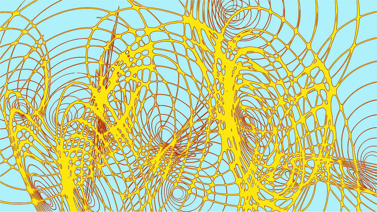 TINAP symboliseret ved et gult netværk af tråde på lys-blå baggrund.