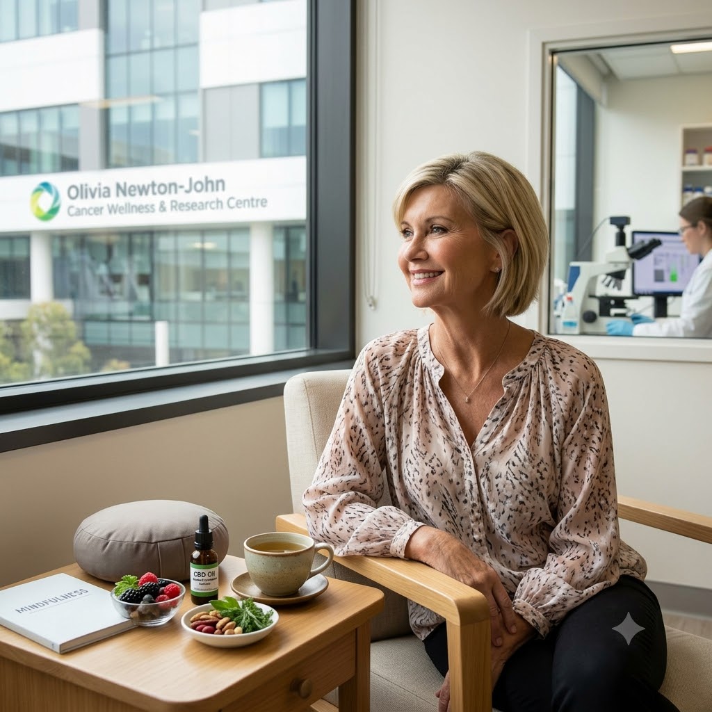 Olivia Newton-Johns integrerede kræftforløb. Kendtes behandlingsvalg.