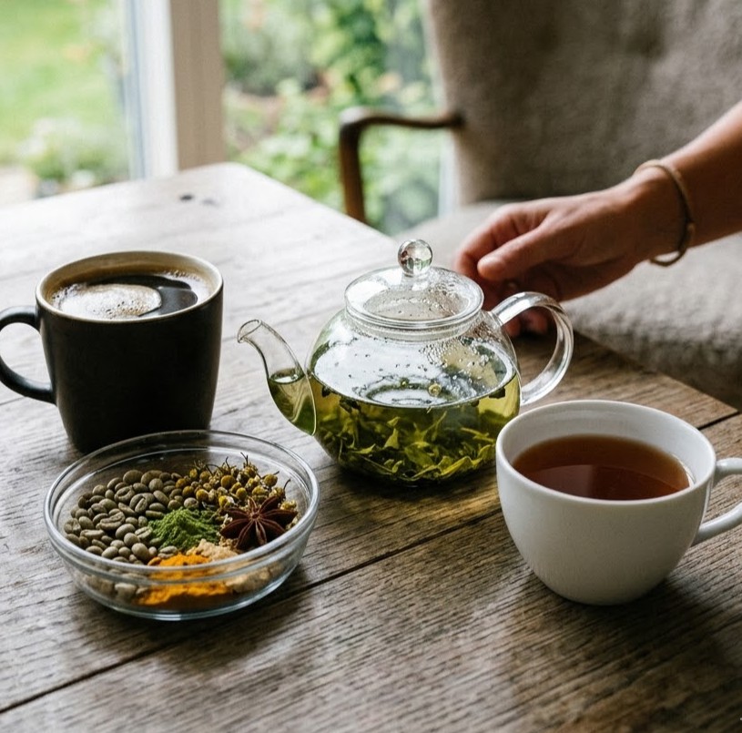 Hvad med Te og Kaffe og kræft. Kaffe og kræft, grøn te antioxidanter, catechiner EGCG, koffein kræftbehandling, hvid te virkning, varme drikke spiserørskræft