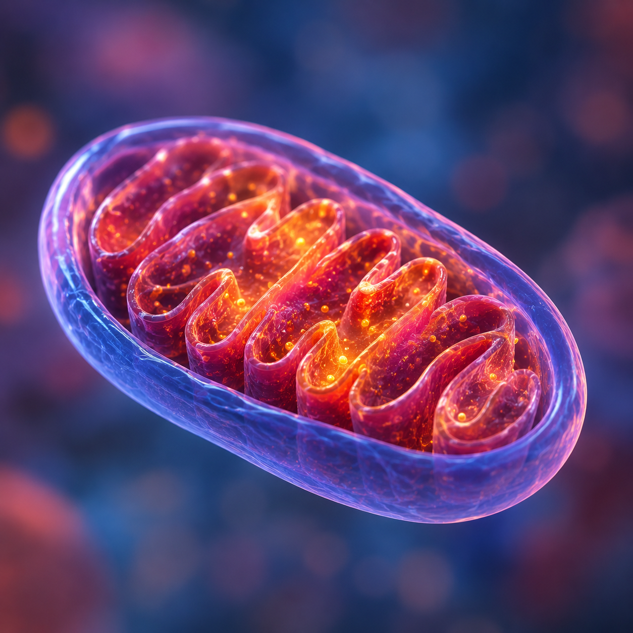 Det biologiske terræn - laboratorieanalyser symboliseret ved et mitokondrie model