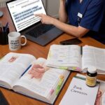 Glycin symboliseret ved nogle opslåede bøger og en pc-skærm med tekst om emnet.