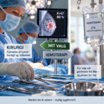 Samtale med AI om metabolisk blokering illustreret ved et billede af steril håndtering af instrumenter.